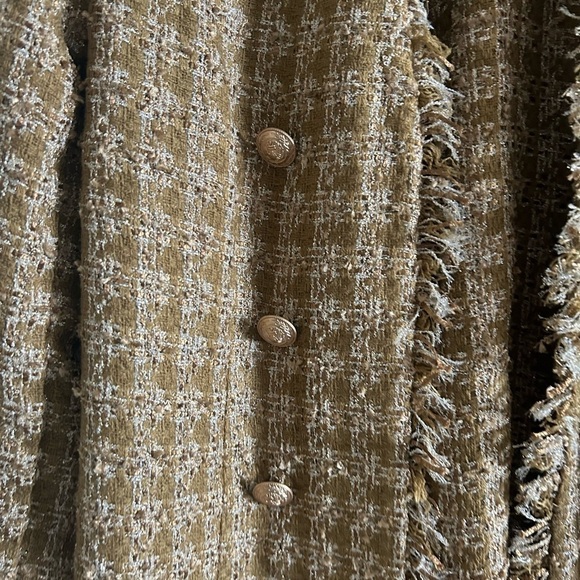 Elie Tahari Sparkle Desert Plaid Tweed Cardigan, Size Large - Picture 4 of 9